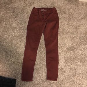 Maroon skinny jeans